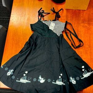NWT disney Black and White Steamboat Willie Dress Medium